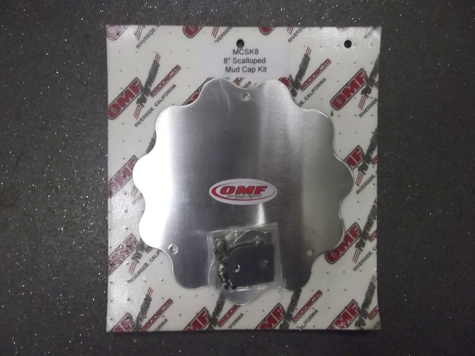 OMF PERFORMANCE PRODUCTS SILVER 8" SCALLOPED MUD CAP KIT MCSK8