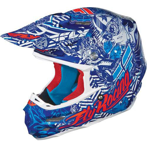 Fly F2 Carbon/Kevlar Blue/White Helmet- Race Wear