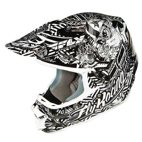 Fly F2 Carbon/Kevlar Black/White Helmet- Race Wear