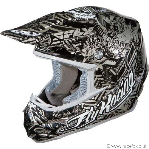 Fly F2 Carbon/Kevlar Black/Silver Helmet- Race Wear